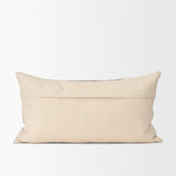 Mercana Jalia Cream and Black Cotton Decorative Lumbar Pillow Cover