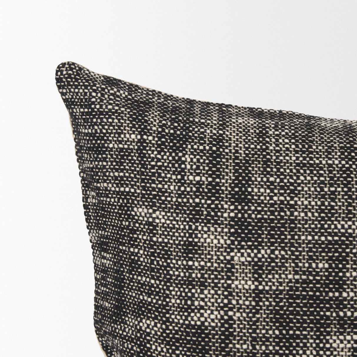 Mercana Jalia Cream and Black Cotton Decorative Lumbar Pillow Cover