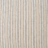 Mercana Jaxon Beige and Black Striped Cotton-Linen Decorative Square Pillow Cover