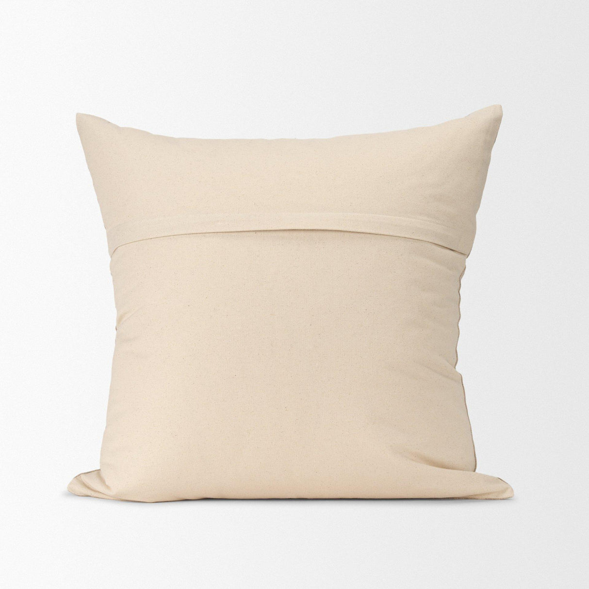 Mercana Jensen Beige and Gray Plaid Cotton-Linen Decorative Square Pillow Cover