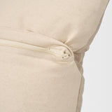Mercana Jensen Beige and Gray Plaid Cotton-Linen Decorative Square Pillow Cover