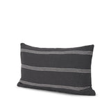 Mercana Jayme Gray and White Striped Cotton Decorative Lumbar Pillow Cover
