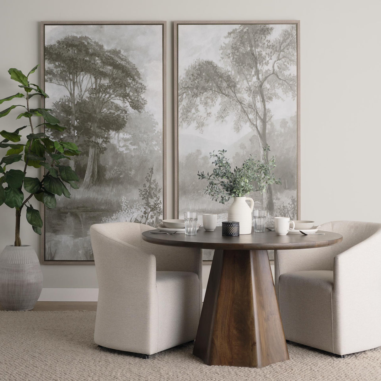 Mercana Jovani 48" Solid Dark Brown Mango Wood Round Dining Table