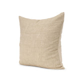 Mercana Jeren Beige Checker Textured Cotton-Linen Decorative Square Pillow Cover