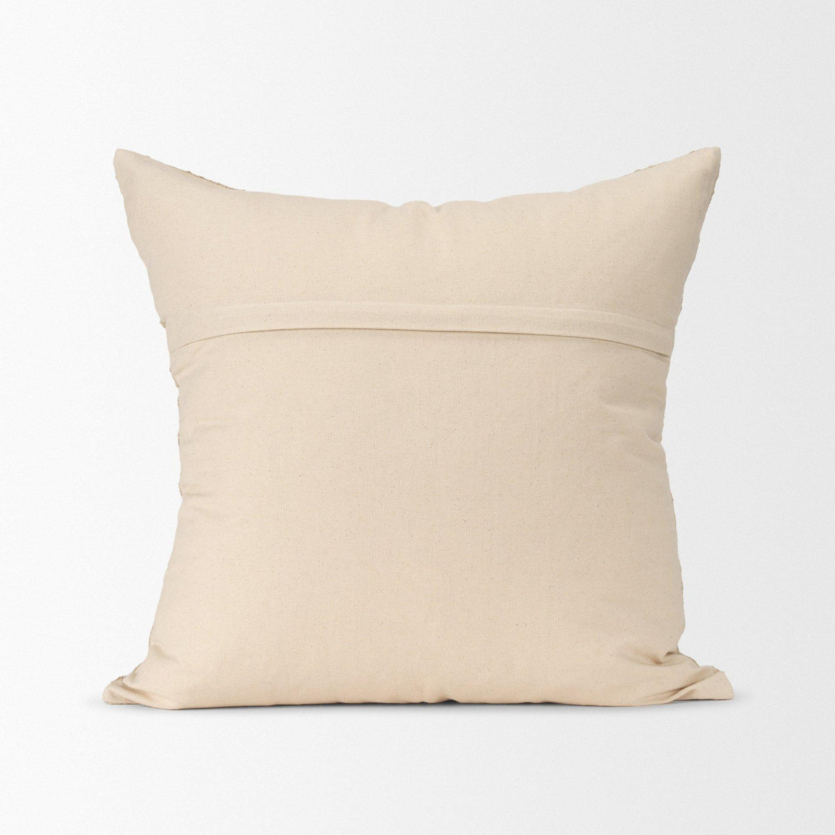 Mercana Jeren Beige Checker Textured Cotton-Linen Decorative Square Pillow Cover
