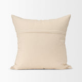 Mercana Jeren Beige Checker Textured Cotton-Linen Decorative Square Pillow Cover