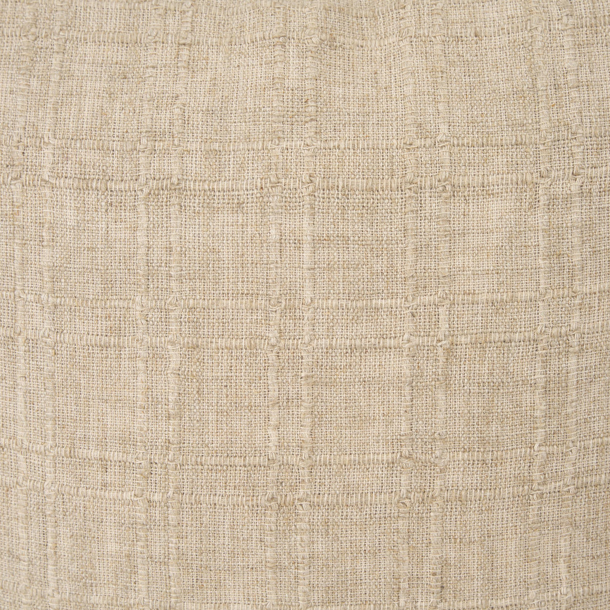 Mercana Jeren Beige Checker Textured Cotton-Linen Decorative Square Pillow Cover