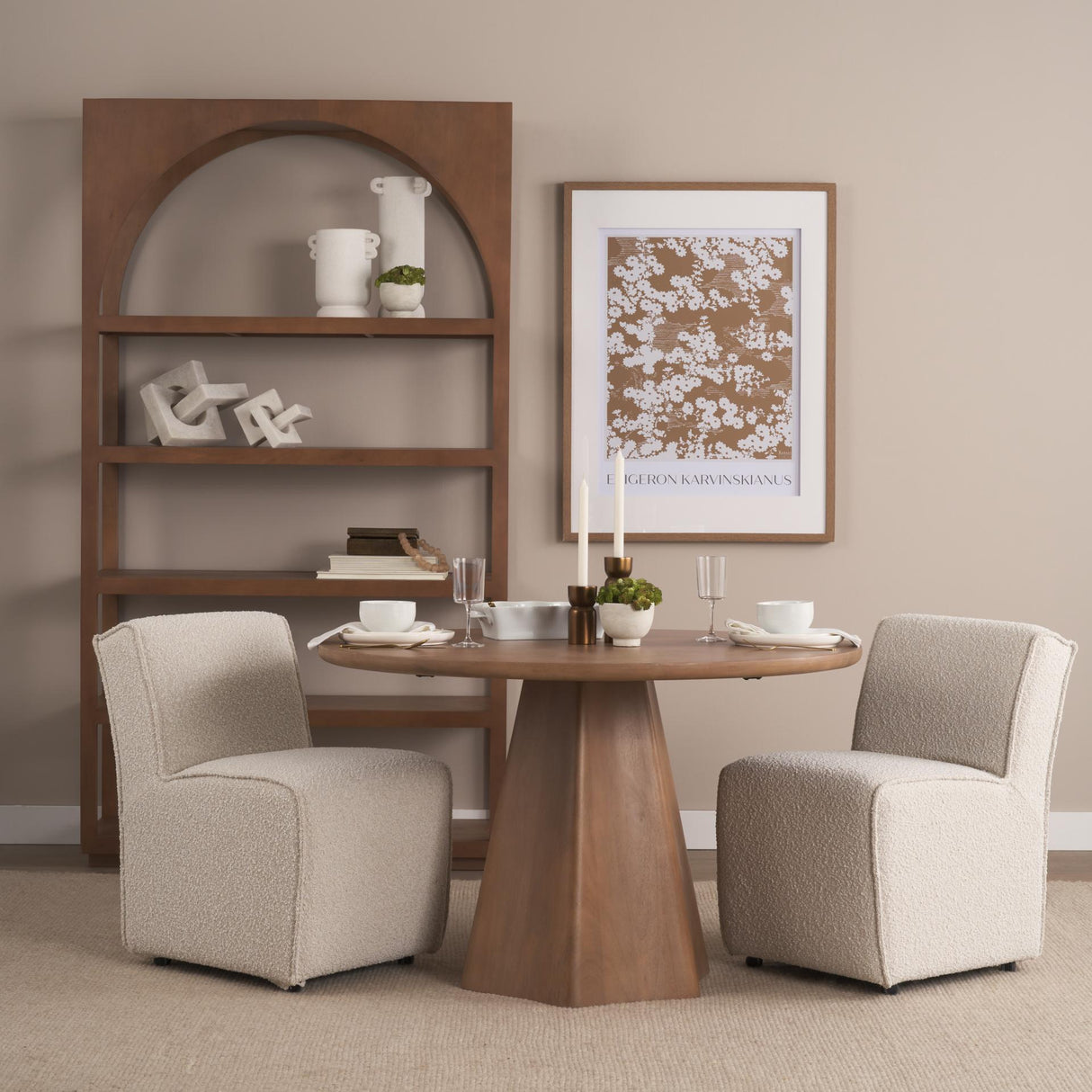 Mercana Jovani 48" Solid Light Brown Mango Wood Round Dining Table