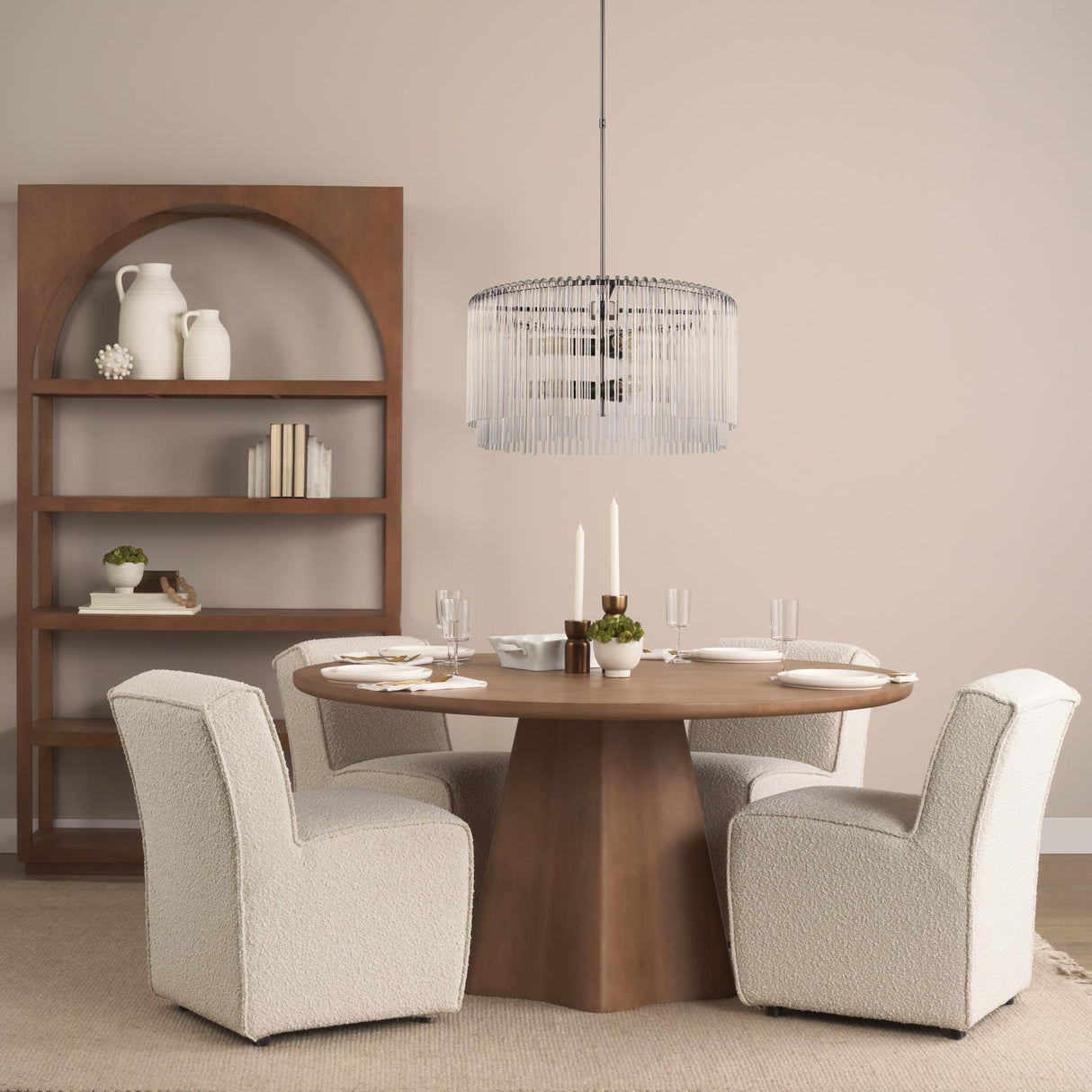 Mercana Jovani 60" Solid Light Brown Mango Wood Round Dining Table