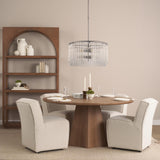 Mercana Jovani 60" Solid Light Brown Mango Wood Round Dining Table