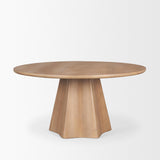 Mercana Jovani 60" Solid Light Brown Mango Wood Round Dining Table