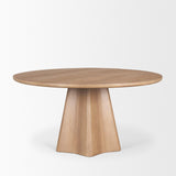 Mercana Jovani 60" Solid Light Brown Mango Wood Round Dining Table