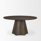 Mercana Jovani 60" Solid Dark Brown Mango Wood Round Dining Table