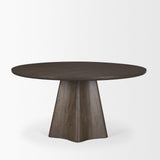 Mercana Jovani 60" Solid Dark Brown Mango Wood Round Dining Table