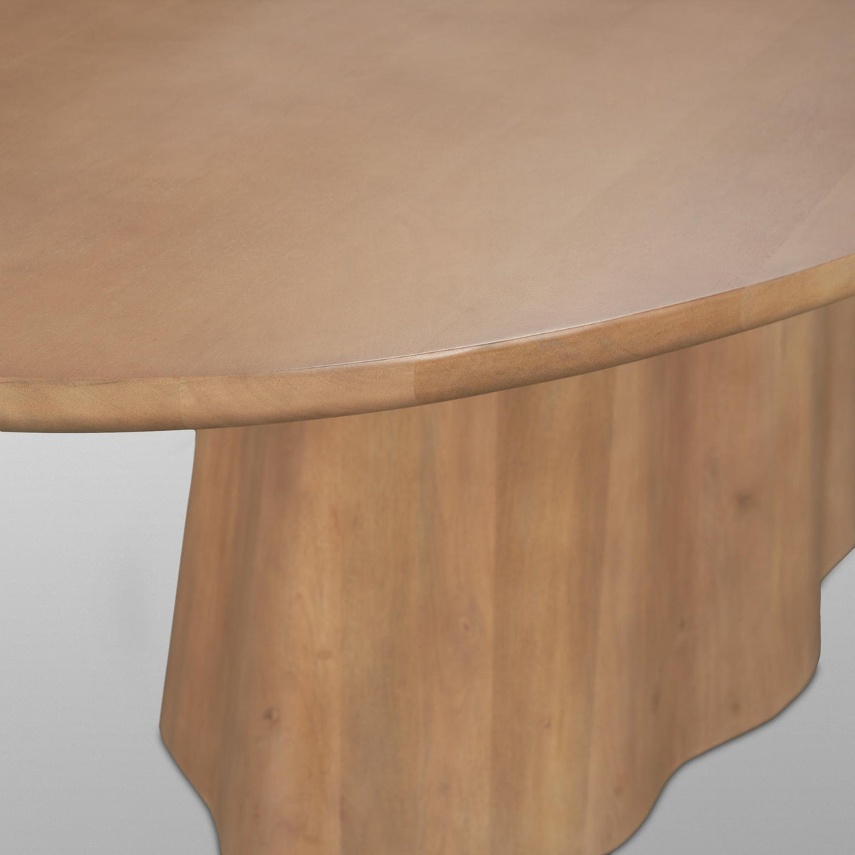 Mercana Jovani 94" Solid Light Brown Mango Wood Oval Dining Table