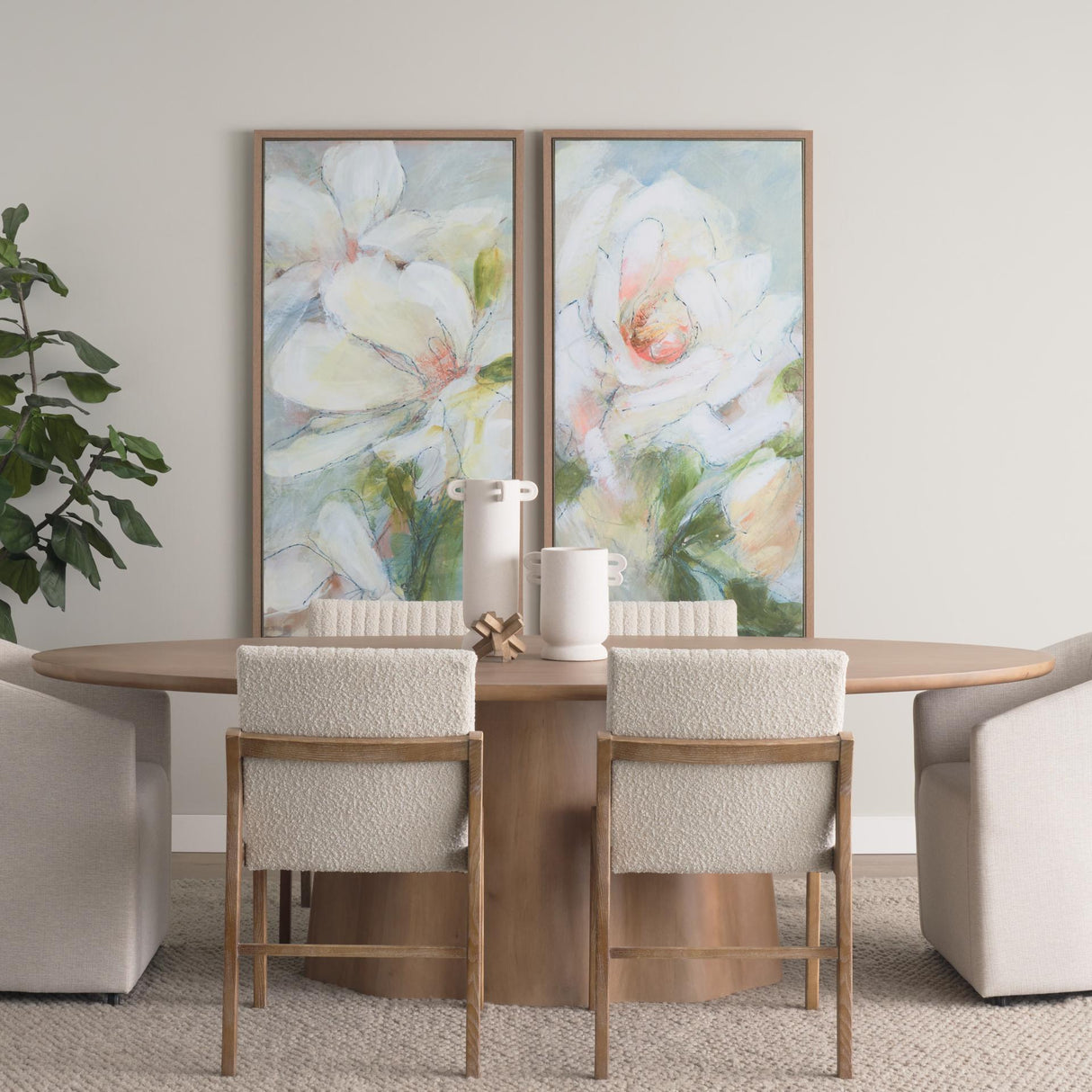 Mercana Jovani 94" Solid Light Brown Mango Wood Oval Dining Table