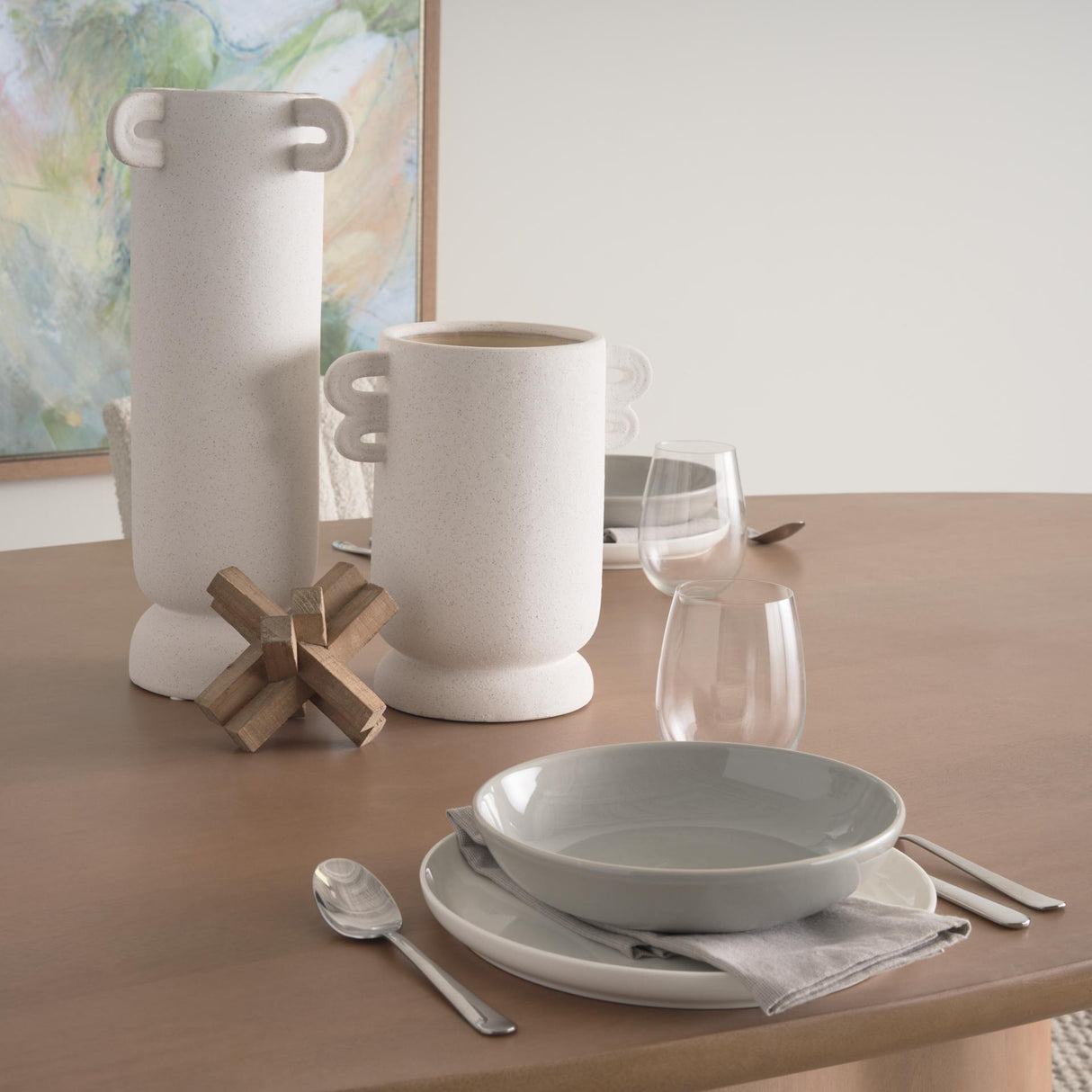 Mercana Jovani 94" Solid Light Brown Mango Wood Oval Dining Table