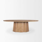 Mercana Jovani 94" Solid Light Brown Mango Wood Oval Dining Table