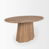 Mercana Jovani 94" Solid Light Brown Mango Wood Oval Dining Table