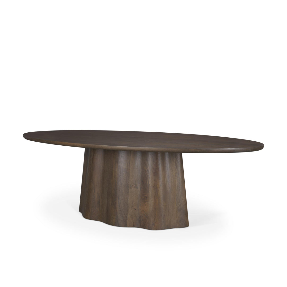 Mercana Jovani 94" Solid Dark Brown Mango Wood Oval Dining Table