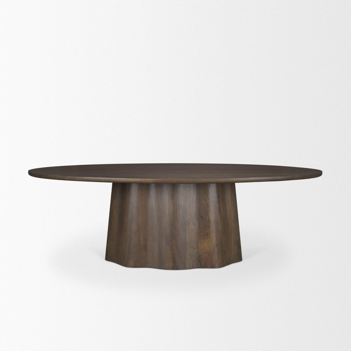 Mercana Jovani 94" Solid Dark Brown Mango Wood Oval Dining Table