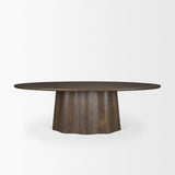 Mercana Jovani 94" Solid Dark Brown Mango Wood Oval Dining Table