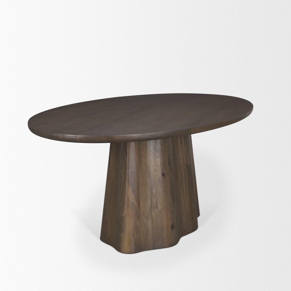 Mercana Jovani 94" Solid Dark Brown Mango Wood Oval Dining Table
