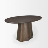 Mercana Jovani 94" Solid Dark Brown Mango Wood Oval Dining Table
