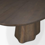 Mercana Jovani 94" Solid Dark Brown Mango Wood Oval Dining Table