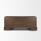 Mercana Jonan Dark Brown Wood w/ Dark Aged Brass 2 Door 3 Drawer Sideboard