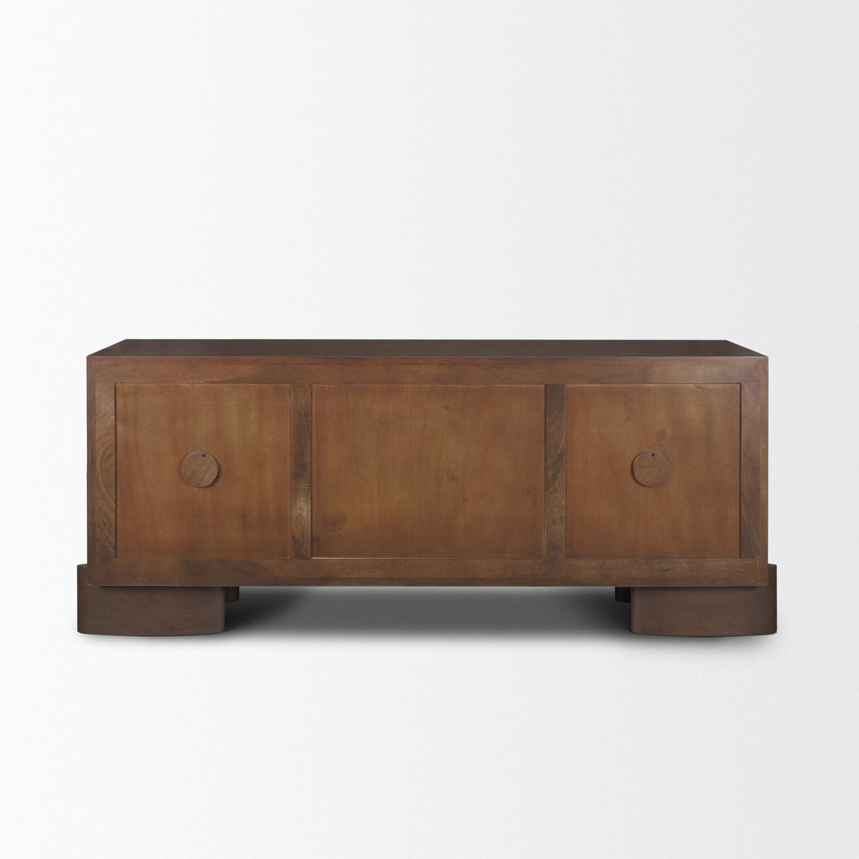 Mercana Jonan Dark Brown Wood w/ Dark Aged Brass 2 Door 3 Drawer Sideboard