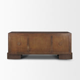 Mercana Jonan Dark Brown Wood w/ Dark Aged Brass 2 Door 3 Drawer Sideboard