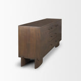 Mercana Jonan Dark Brown Wood w/ Dark Aged Brass 2 Door 3 Drawer Sideboard