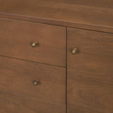 Mercana Jonan Medium Brown Wood w/ Dark Aged Brass 2 Door 3 Drawer Sideboard