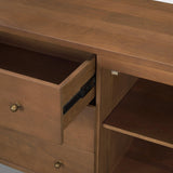 Mercana Jonan Medium Brown Wood w/ Dark Aged Brass 2 Door 3 Drawer Sideboard