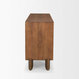 Mercana Jonan Medium Brown Wood w/ Dark Aged Brass 2 Door 3 Drawer Sideboard