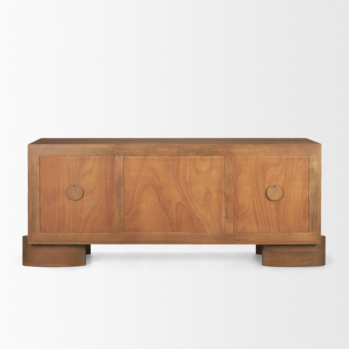 Mercana Jonan Medium Brown Wood w/ Dark Aged Brass 2 Door 3 Drawer Sideboard