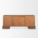 Mercana Jonan Medium Brown Wood w/ Dark Aged Brass 2 Door 3 Drawer Sideboard