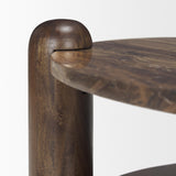 Mercana Jovia Brown Mango Wood W/ Cappuccino Marble Round Coffee Table