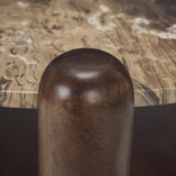 Mercana Jovia Brown Mango Wood W/ Cappuccino Marble Round Coffee Table