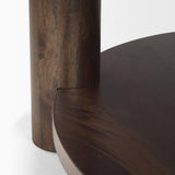 Mercana Jovia Brown Mango Wood W/ Cappuccino Marble Round Coffee Table