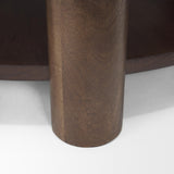 Mercana Jovia Brown Mango Wood W/ Cappuccino Marble Round Coffee Table