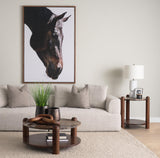 Mercana Jovia Brown Mango Wood W/ Cappuccino Marble Round Coffee Table