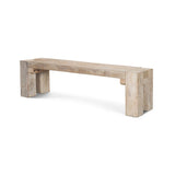 Mercana McArthur 64" Whitewash Reclaimed Wood Bench