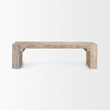 Mercana McArthur 64" Whitewash Reclaimed Wood Bench