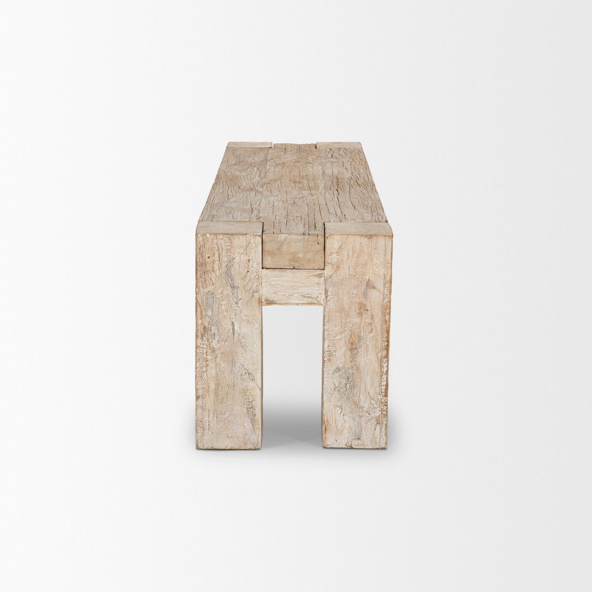 Mercana McArthur 64" Whitewash Reclaimed Wood Bench