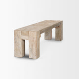 Mercana McArthur 64" Whitewash Reclaimed Wood Bench
