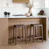 Mercana Colony Medium-Dark Brown Solid Wood Counter Stool