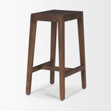 Mercana Colony Medium-Dark Brown Solid Wood Counter Stool