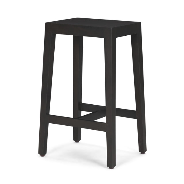 Mercana Colony Black-Brown Solid Wood Counter Stool